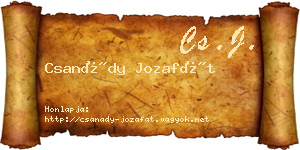 Csanády Jozafát névjegykártya